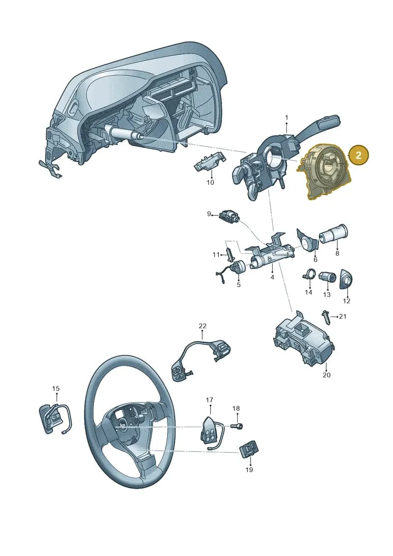 5K0953569AK — Volkswagen Tiguan (2011-2018) diagram 649953550, position 2
