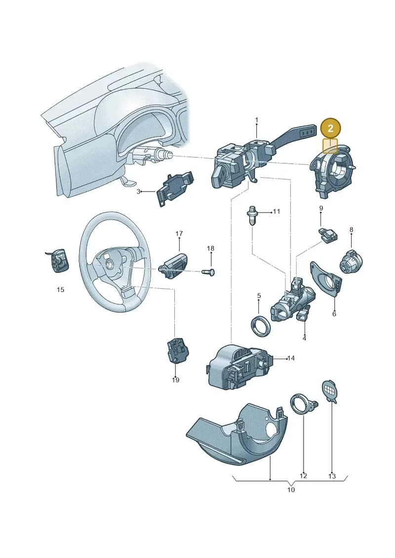 5K0953569AK — Volkswagen Sagitar (2014-2019) diagram 775953550, position 2