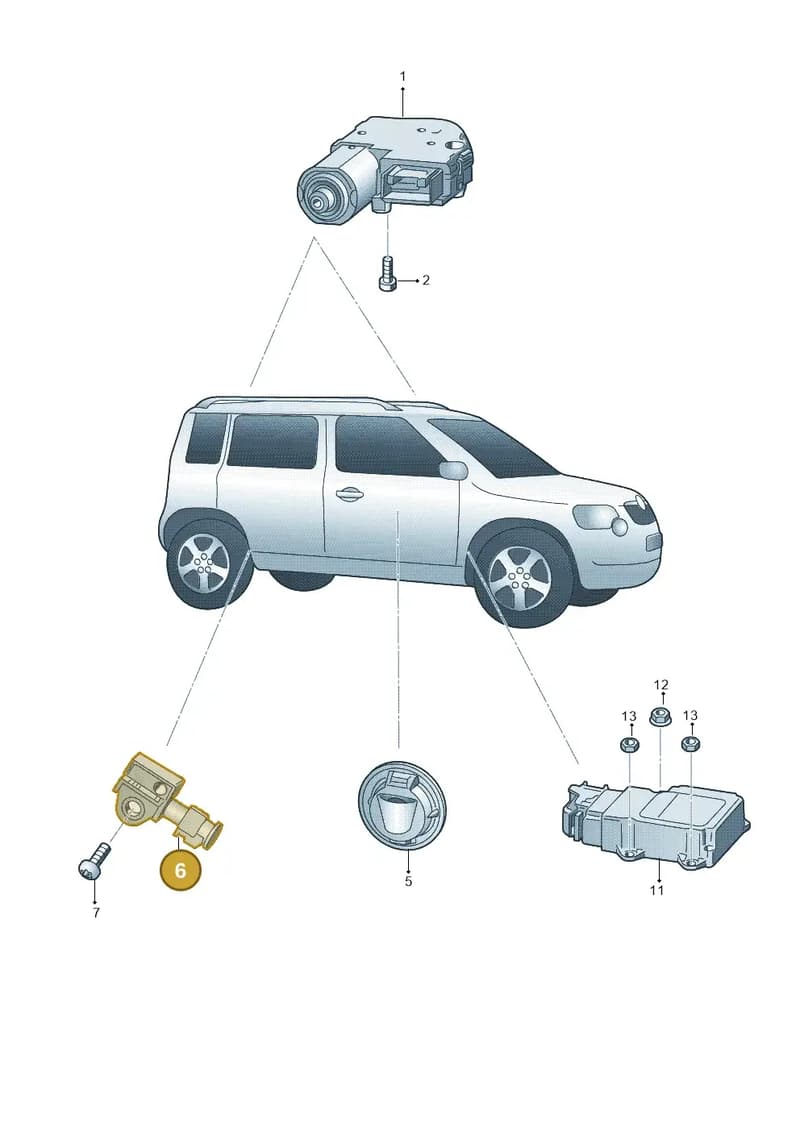 5K0959351A — Skoda Yeti (2013-2017) diagram 666959000, position 6
