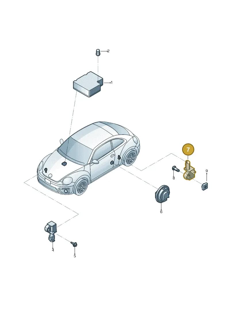 5K0959351A — Volkswagen Beetle (2016-2019) diagram 801959300, position 7