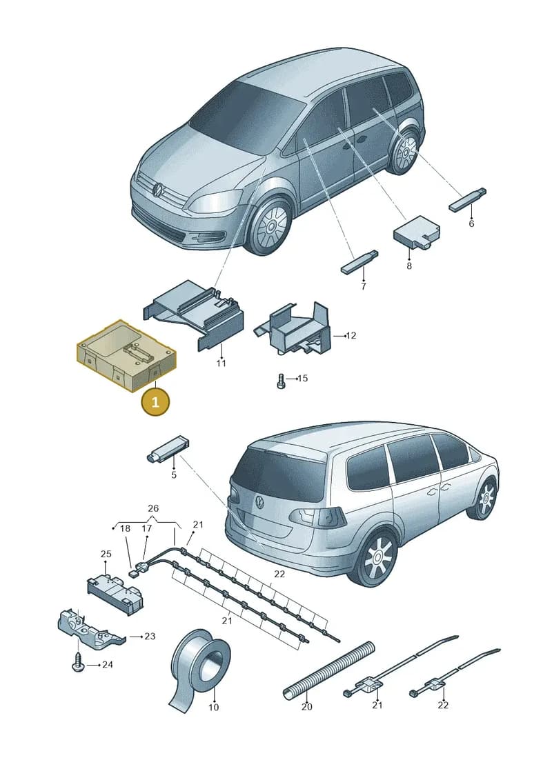 5K0959434J — Volkswagen Sharan (2015-2022) diagram 689909000, position 1