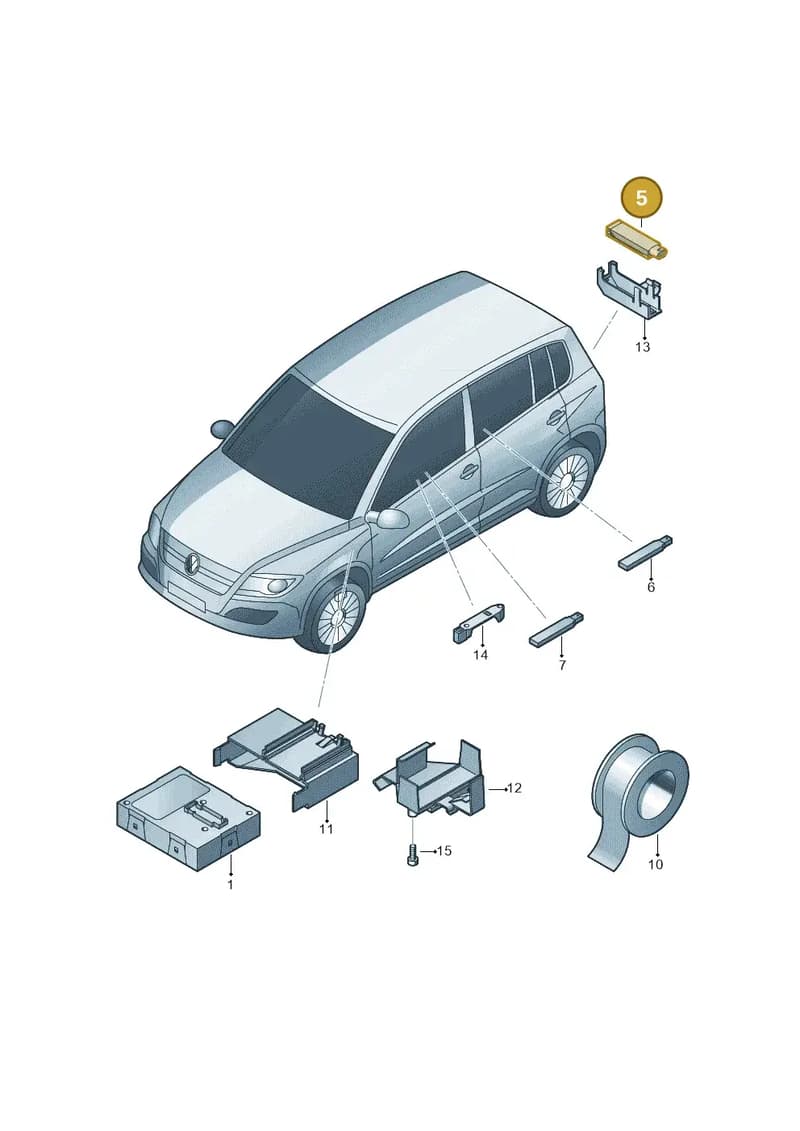 5K0962131 — Volkswagen Tiguan (2011-2018) diagram 634909000, position 5
