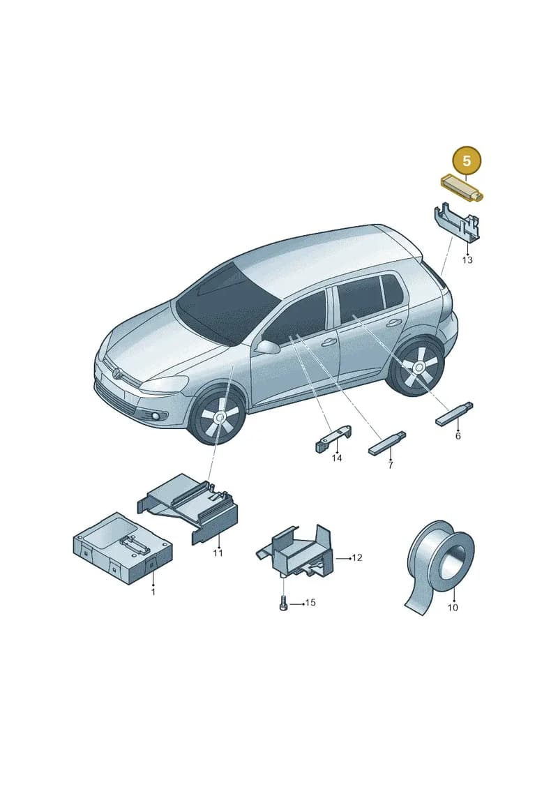 5K0962131 — Volkswagen Golf (2011-2013) diagram 649909000, position 5