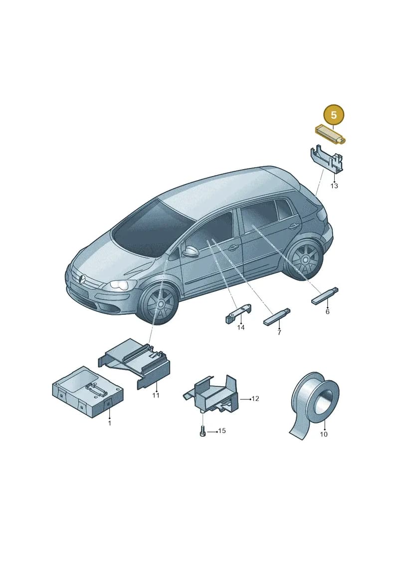 5K0962131 — Volkswagen Golf Plus (2011-2014) diagram 650909000, position 5