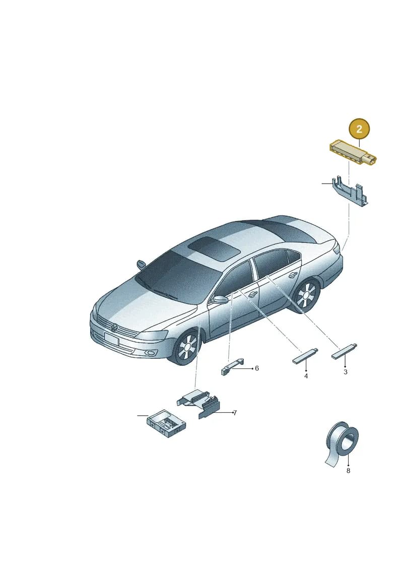 5K0962131 — Volkswagen Jetta 2.0 (2015-2015) diagram 692909000, position 2