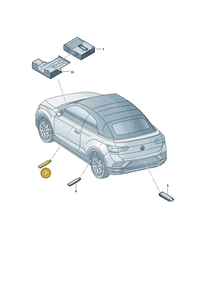 5K0962132B — Volkswagen T-Roc Cabriolet (2019-2025) diagram 2gk909000, position 7