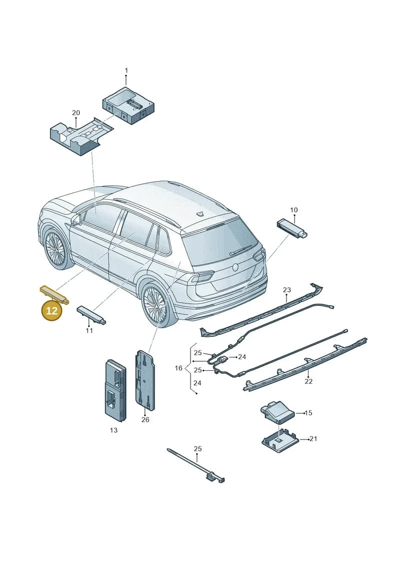 5K0962132B — Skoda Kodiaq (2018-2022) diagram 434909000, position 12
