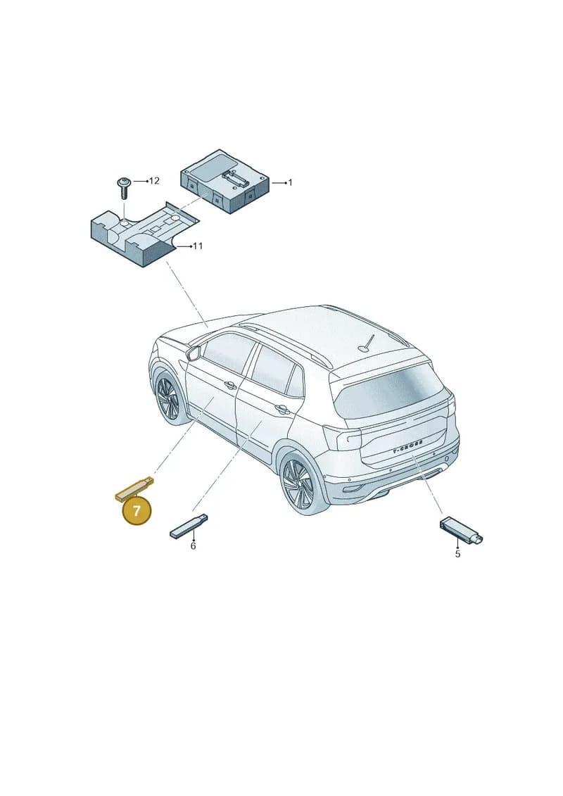 5K0962132B — Volkswagen T-Cross (2018-2025) diagram 587909000, position 7
