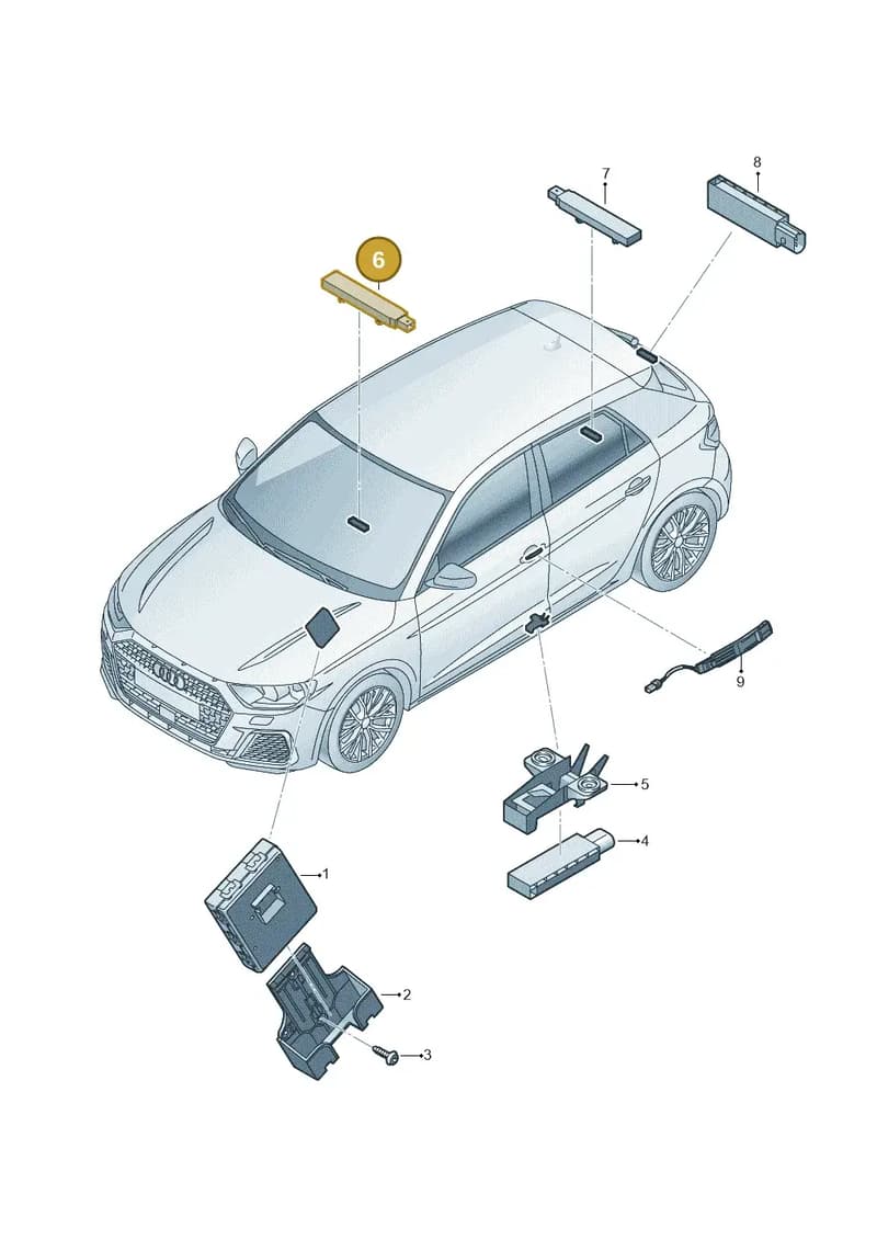 5K0962132B — Audi A1 Sportback (2018-2025) diagram 592909000, position 6
