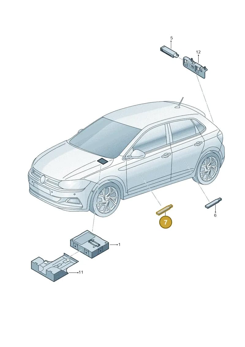 5K0962132B — Volkswagen Taigo (2021-2025) diagram 837909000, position 7