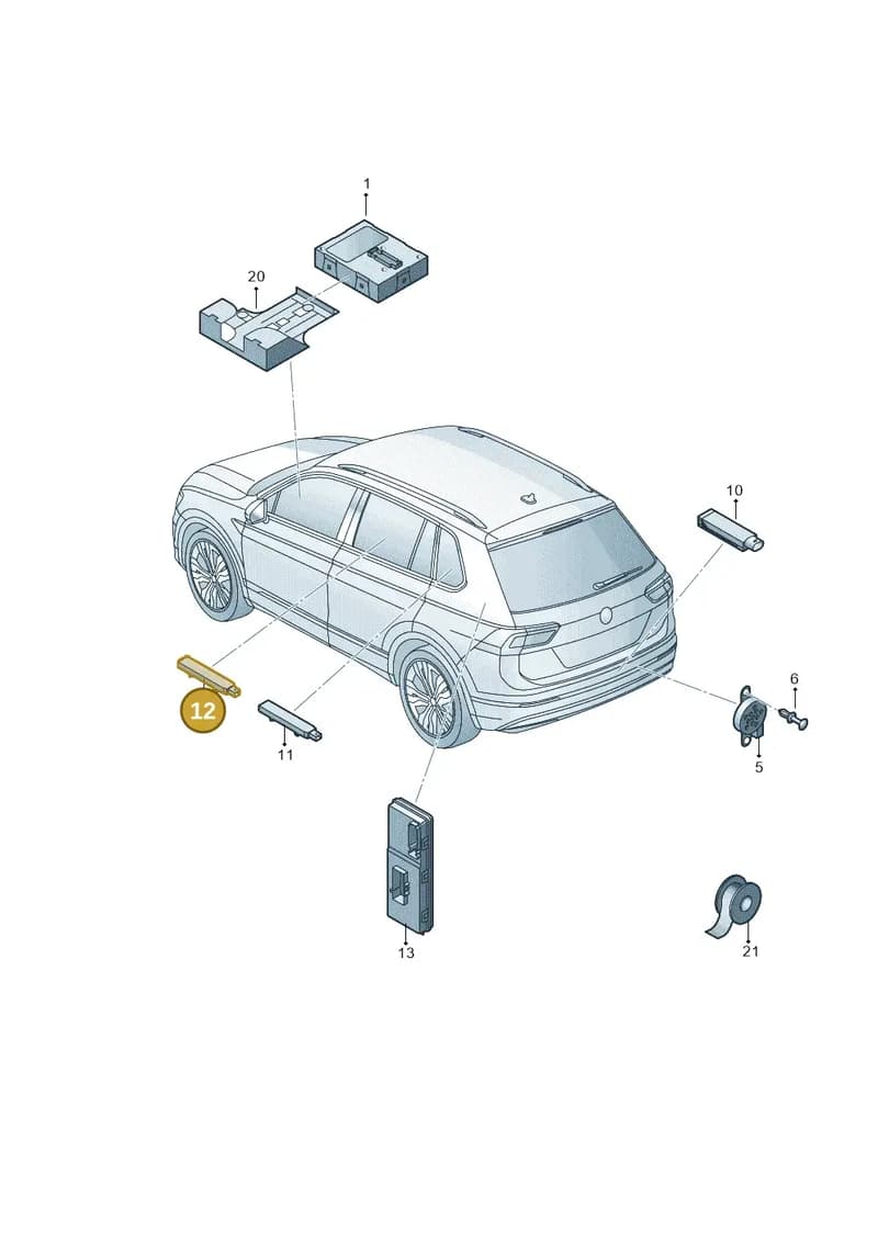 5K0962132B — Skoda Fabia (2021-2022) diagram 584909000, position 12