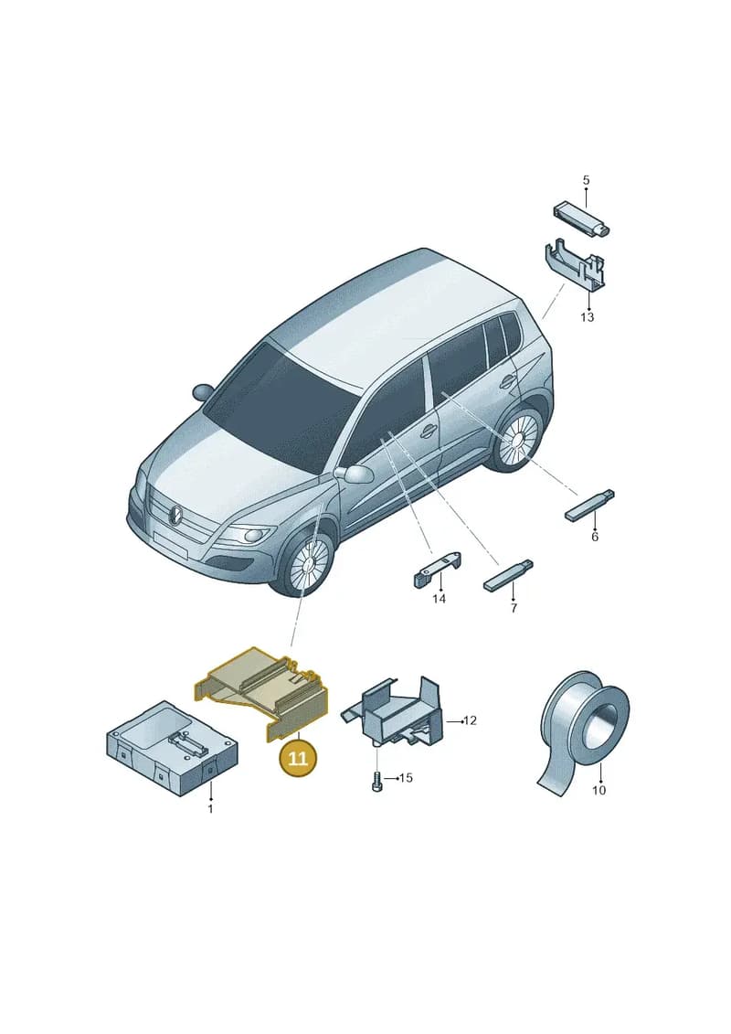 5K0971280A — Volkswagen Tiguan (2011-2018) diagram 634909000, position 11