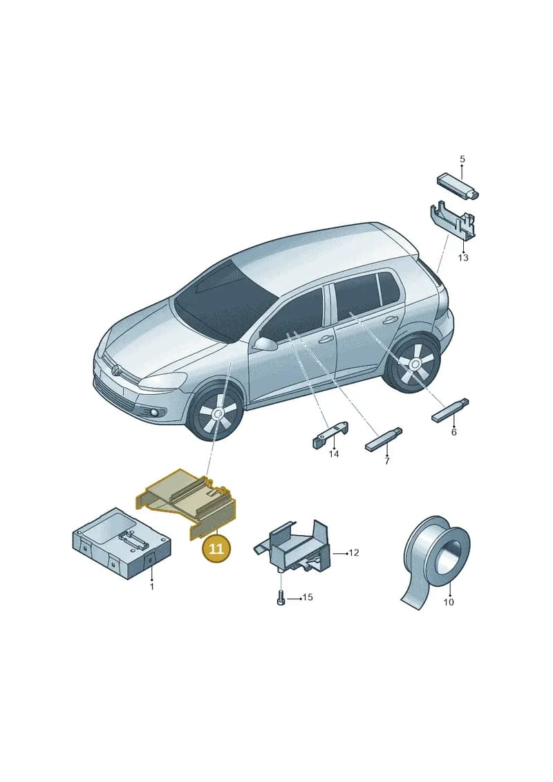 5K0971280A — Volkswagen Golf (2011-2013) diagram 649909000, position 11