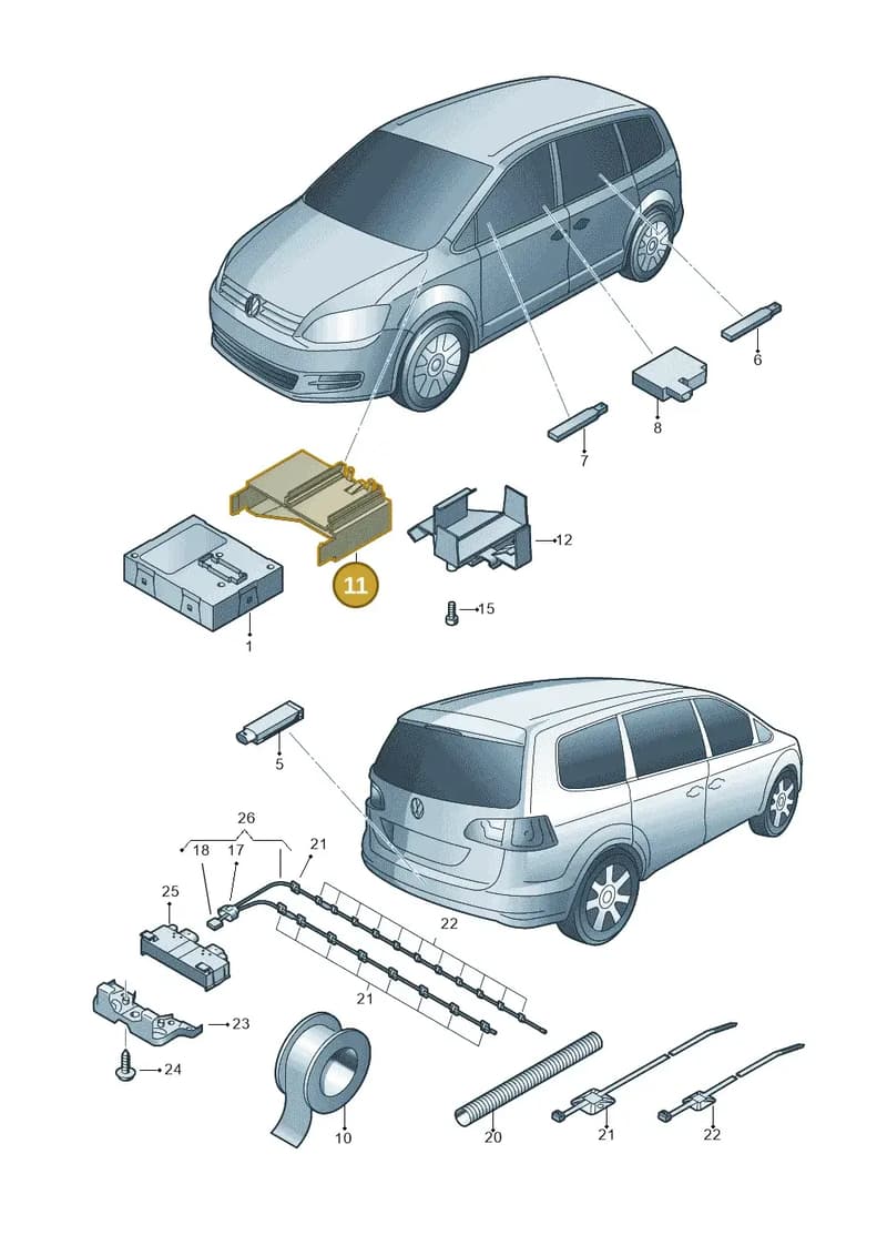 5K0971280A — Volkswagen Sharan (2015-2022) diagram 689909000, position 11