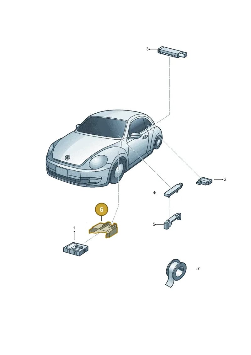 5K0971280A — Volkswagen Beetle (2016-2019) diagram 715909000, position 6