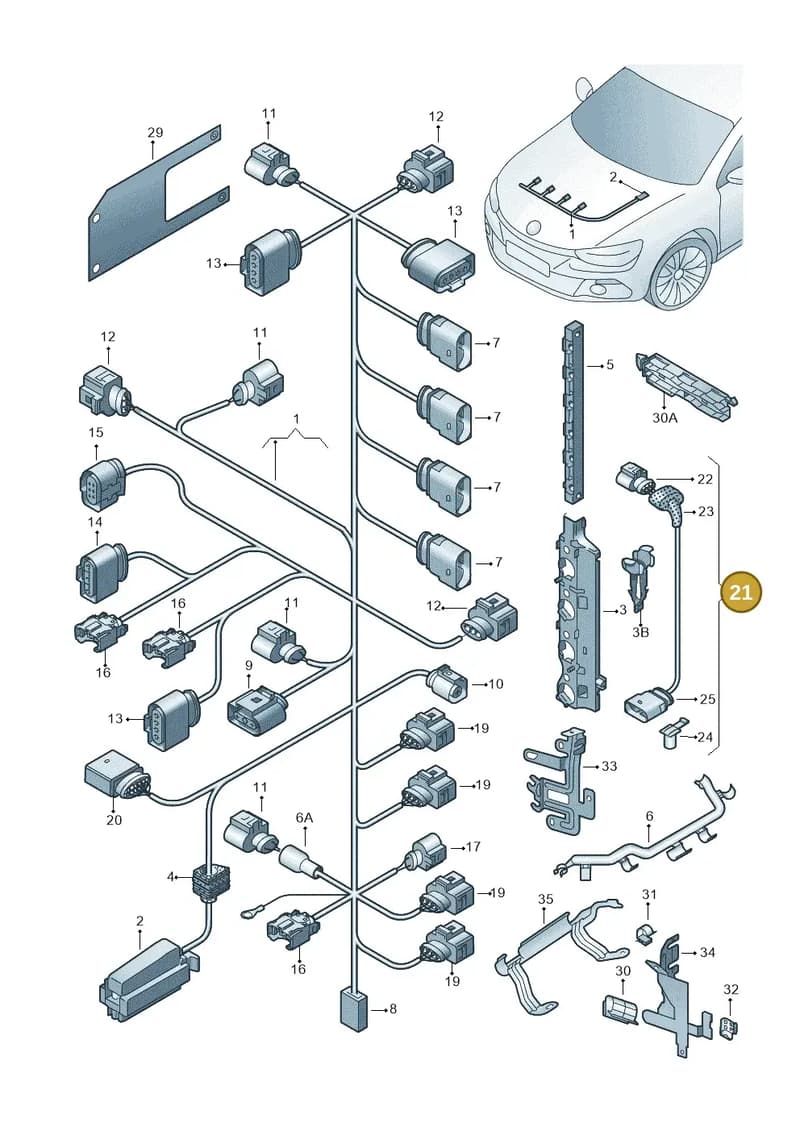 5K0971767A — Volkswagen Scirocco 2.0 (2014-2017) diagram 786971150, position 21
