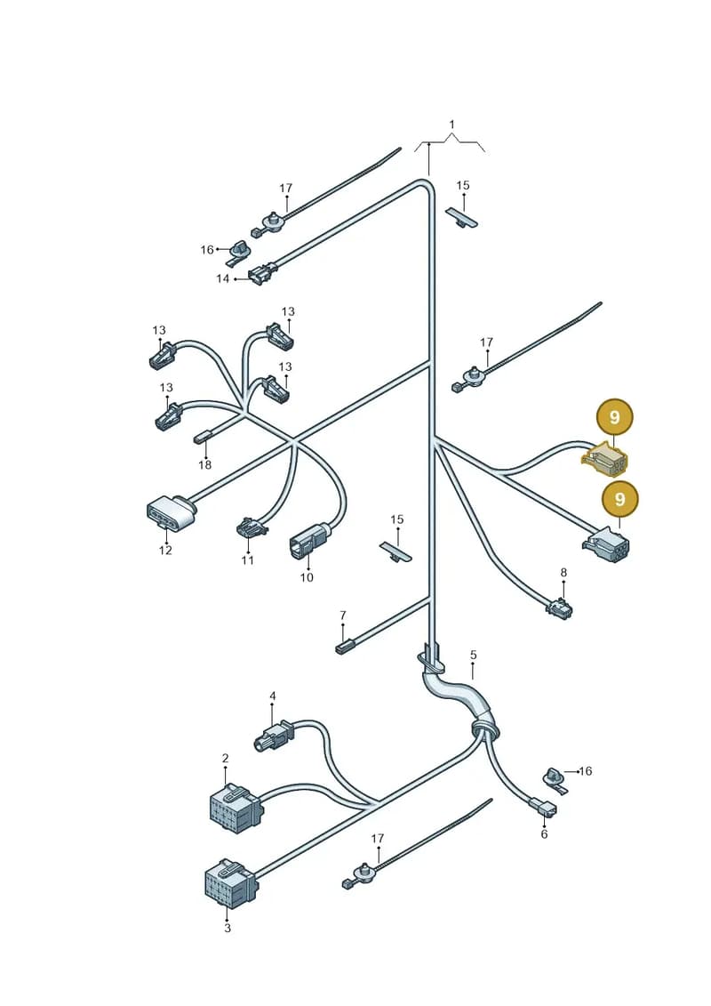 5K0972705B — Audi Q3 (2014-2019) diagram 728972860, position 9