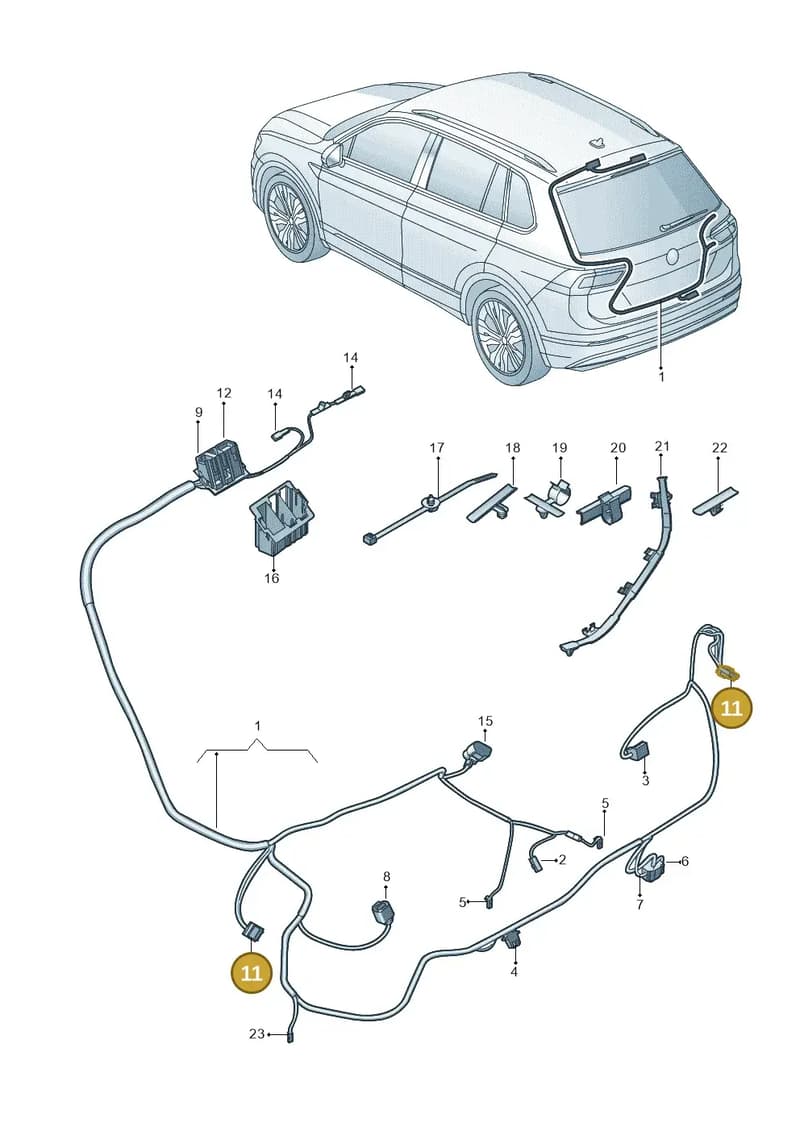 5K0972705C — Volkswagen Tiguan (2017-) diagram 884972820, position 11
