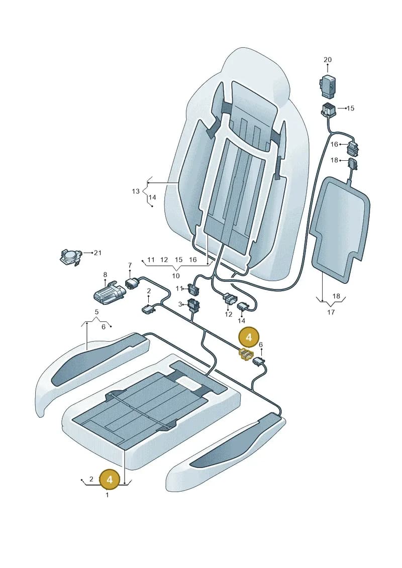 5K0972713A — Audi A8 (2017-2025) diagram 838963040, position 4