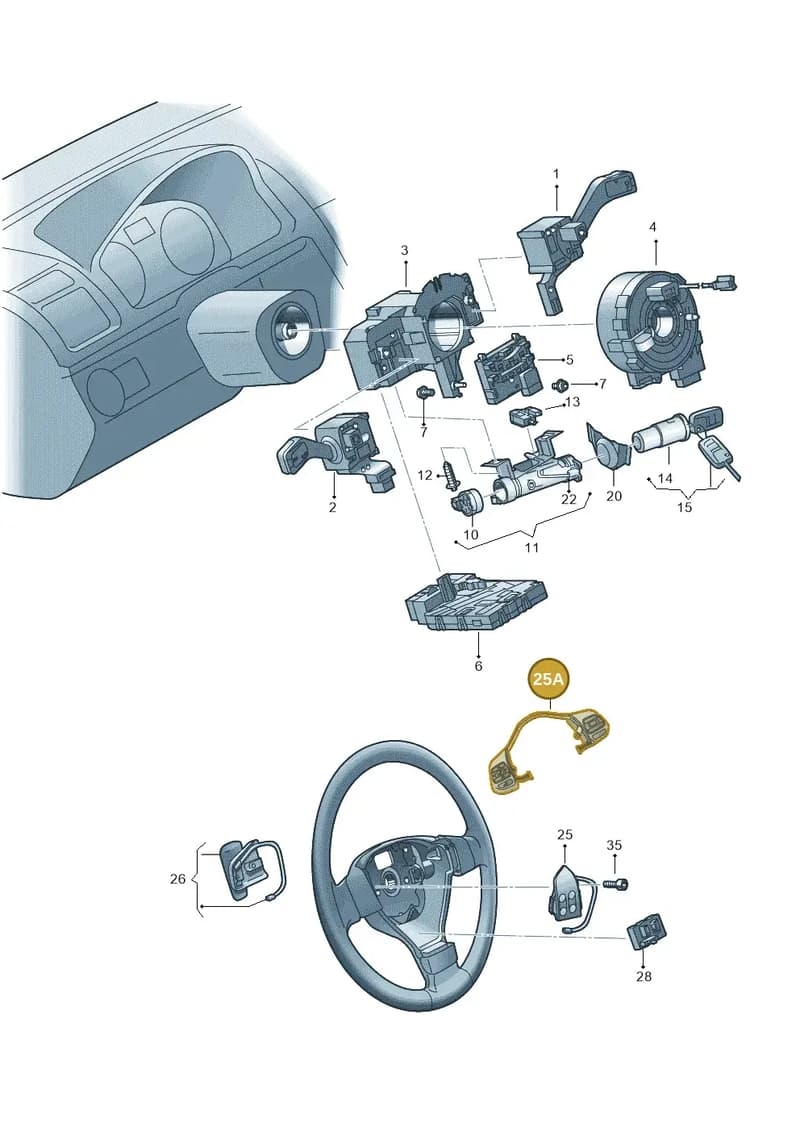5K0998537B — Volkswagen Golf (2009-2014) diagram 649953500, position 25A
