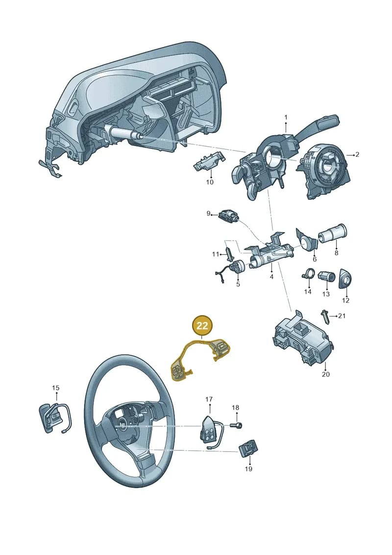 5K0998537B — Volkswagen Tiguan (2011-2018) diagram 649953550, position 22