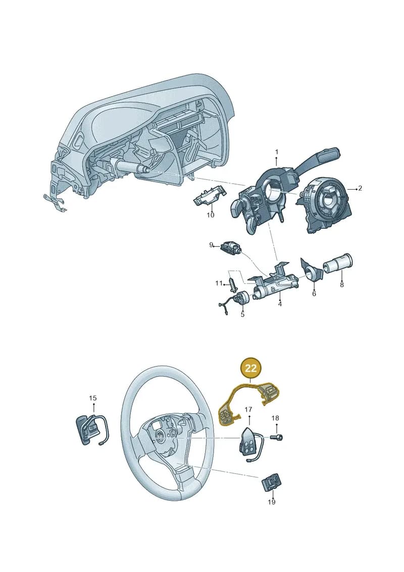 5K0998537B — Volkswagen Golf Cabriolet (2011-2016) diagram 718953500, position 22