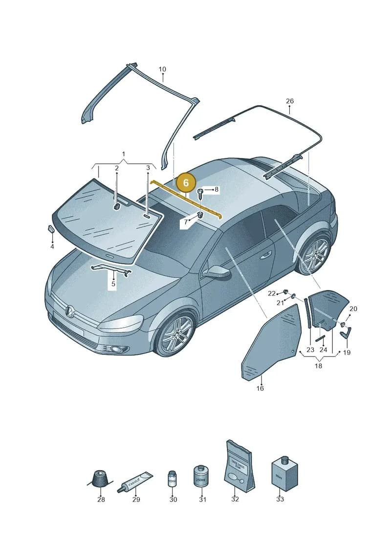 5K7845393A — Volkswagen Golf Cabriolet (2011-2016) diagram 718845000, position 6
