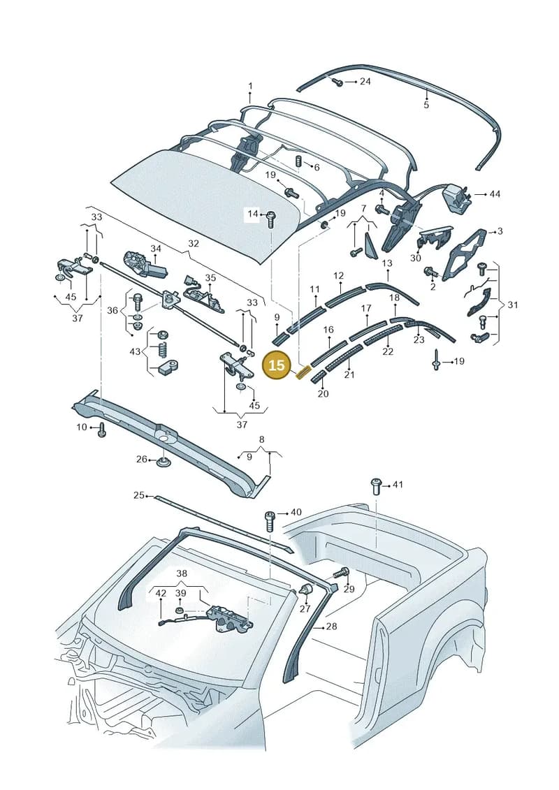 5K7871355 — Volkswagen T-Roc Cabriolet (2019-2025) diagram 718871100, position 15