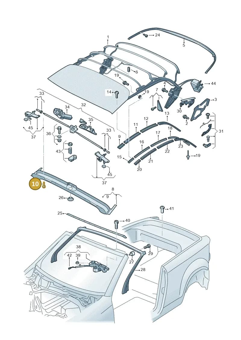 5K7898329 — Volkswagen T-Roc Cabriolet (2019-2025) diagram 718871100, position 10