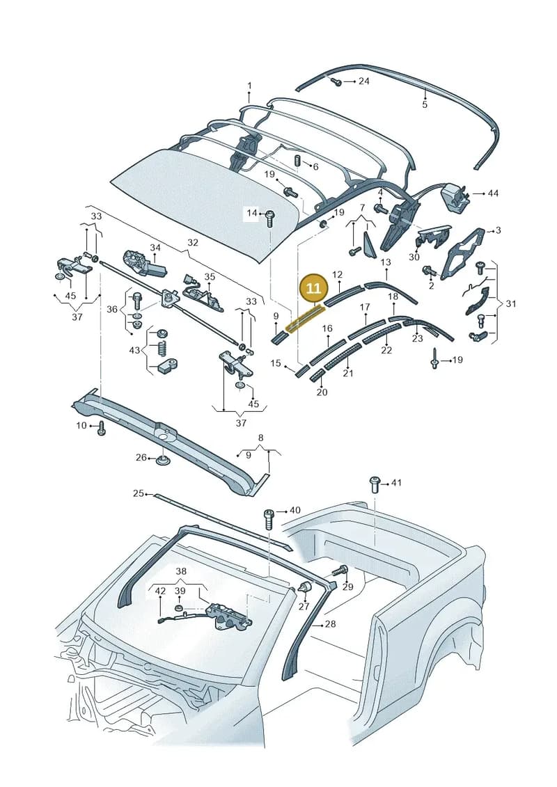 5K7898405 — Volkswagen T-Roc Cabriolet (2019-2025) diagram 718871100, position 11
