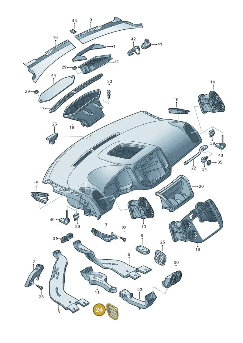5M0819465A — Volkswagen Tiguan (2011-2018) diagram 634819300, position 24
