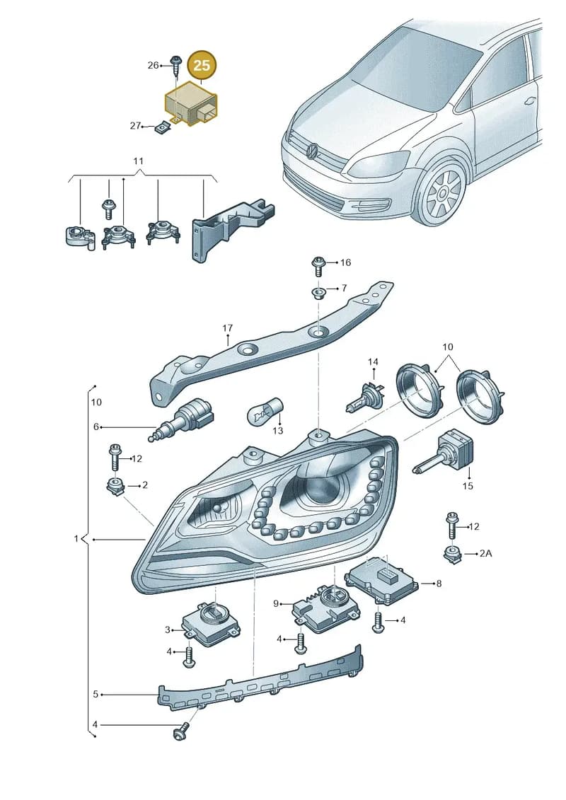 5M0907357FZ07 — SEAT Alhambra Stylance (2010-2013) diagram 689941200, position 25
