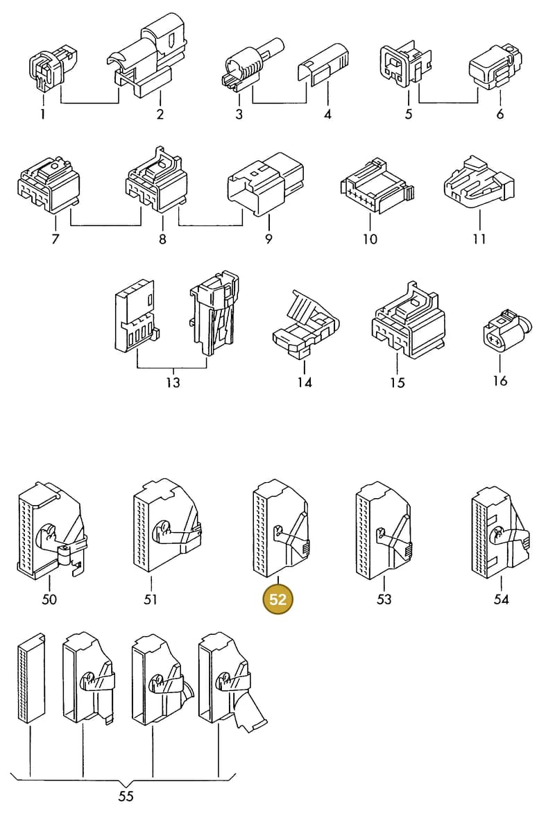 5M0973050D — Volkswagen 1J0 platform diagram 198973800, position 52