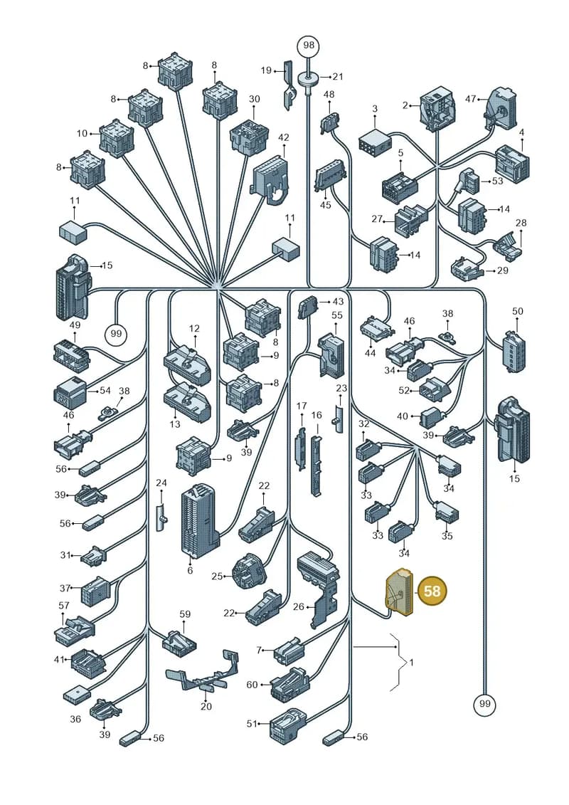 5M0973050D — Volkswagen Polo (2012-2014) diagram 672971830, position 58