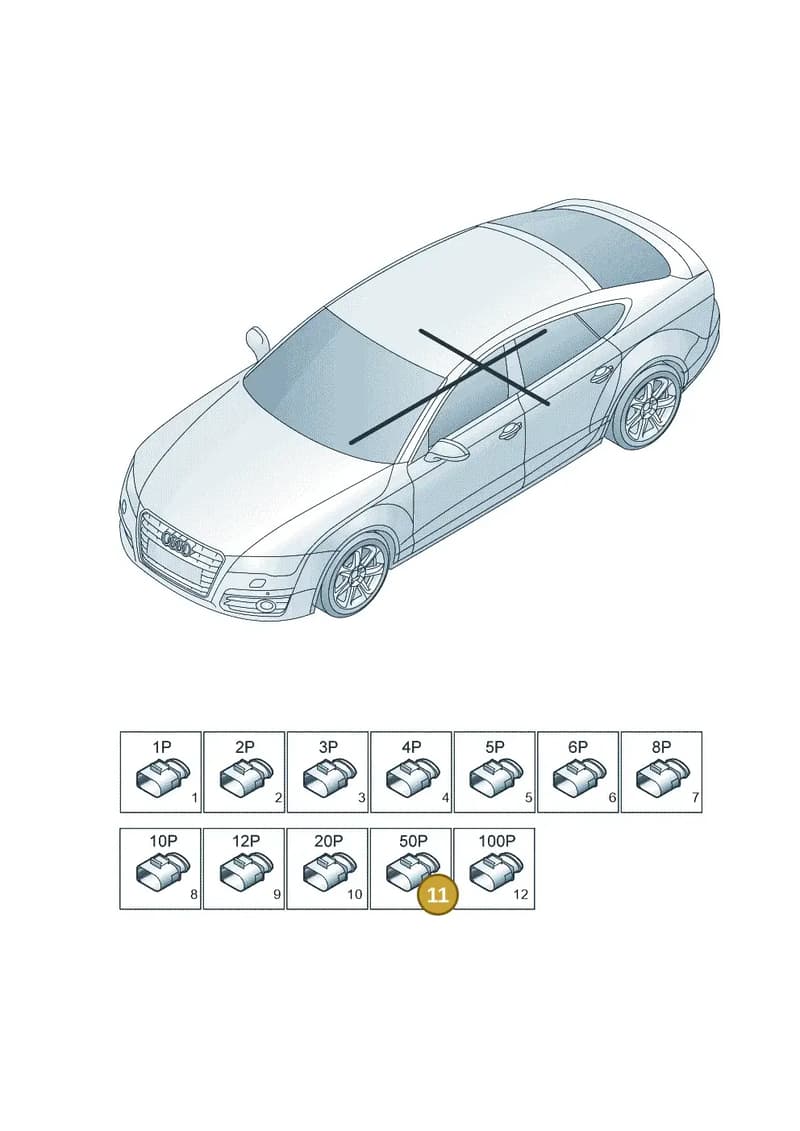 5M0973050 — Audi A7 Sportback (2014-2018) diagram 765971820, position 11