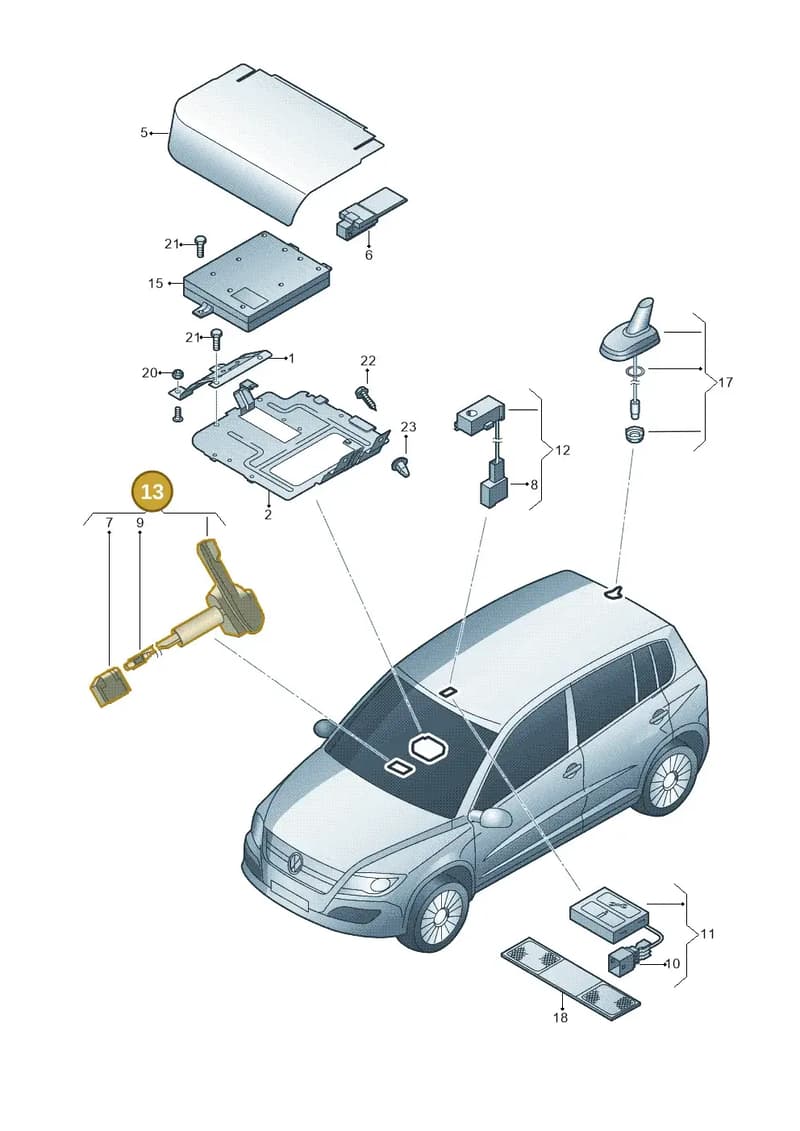 5M1035716B — Volkswagen TIGUAN                 08> (2007-) diagram 634035550, position 13