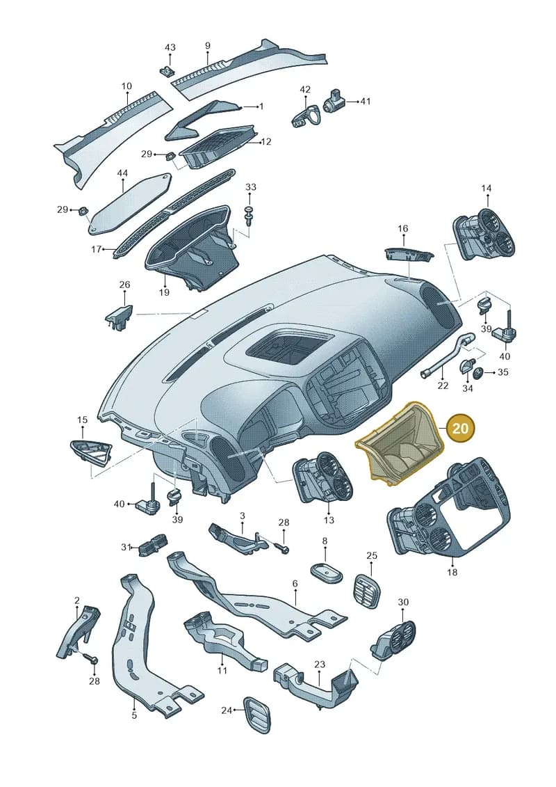 5M1815077A — Volkswagen Tiguan (2011-2018) diagram 634819300, position 20