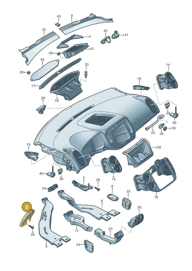 5M1819151A — Volkswagen Tiguan (2011-2018) diagram 634819300, position 2