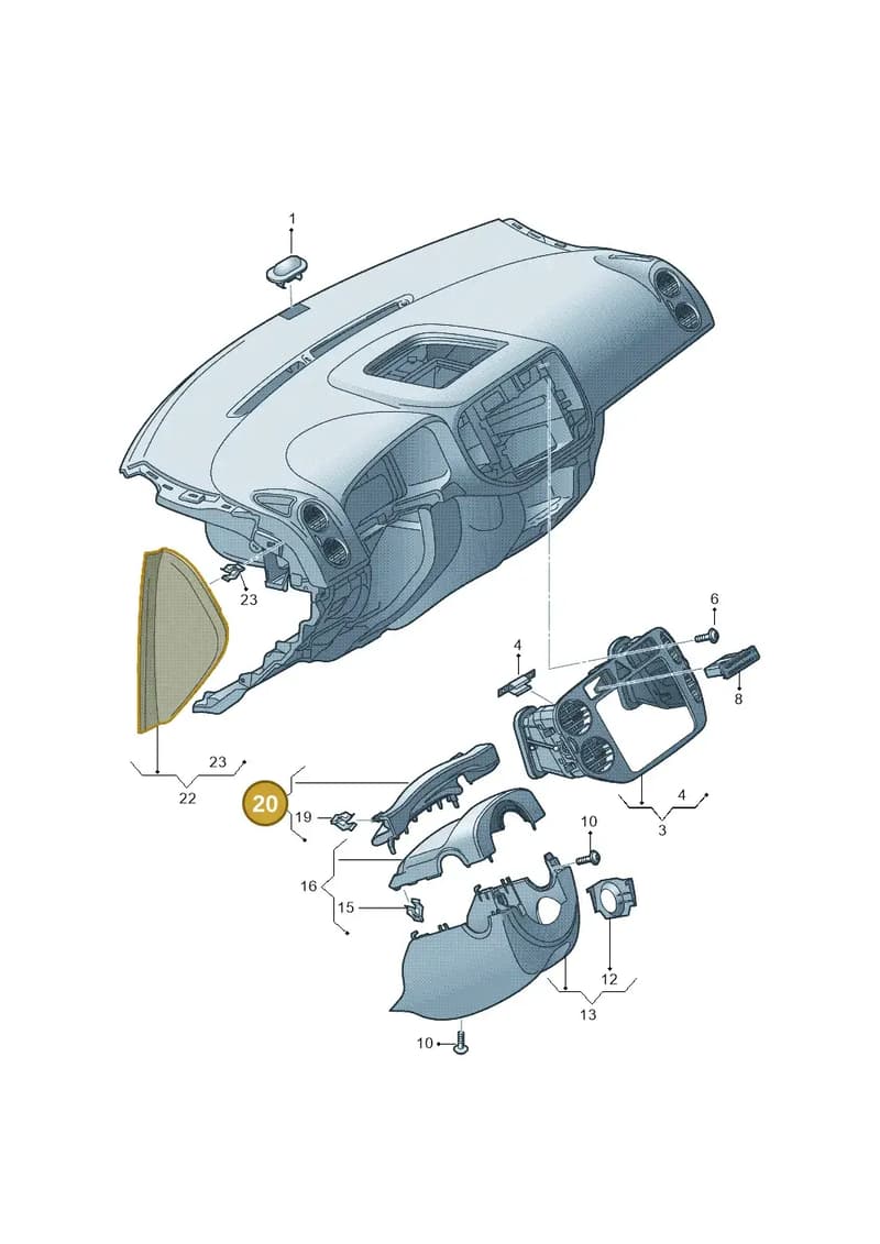 5M1858349B81U — Volkswagen Tiguan (2011-2018) diagram 634857100, position 20