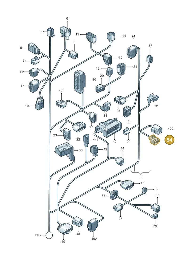 5M1971846B — Volkswagen Tiguan (2009-2019) diagram 688971800, position 54