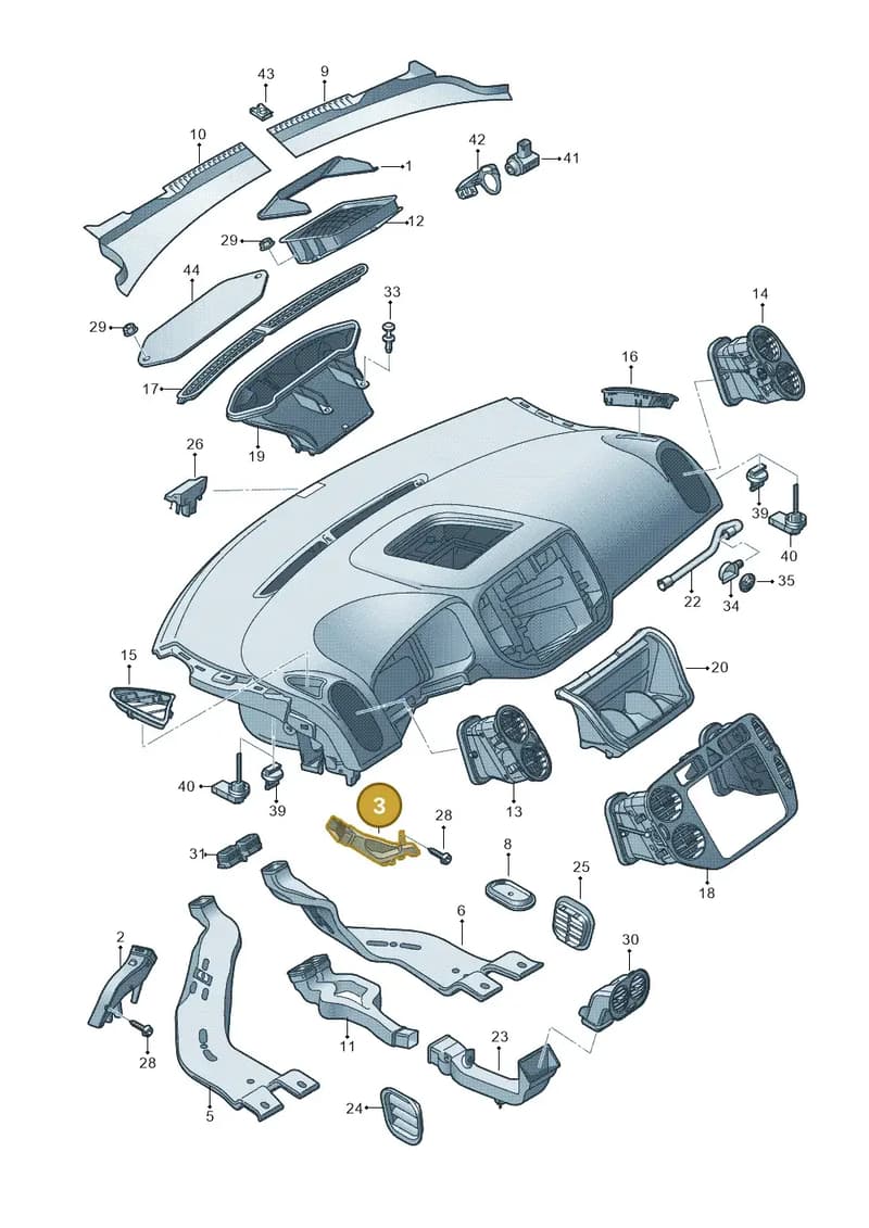 5M2819151A — Volkswagen Tiguan (2011-2018) diagram 634819300, position 3