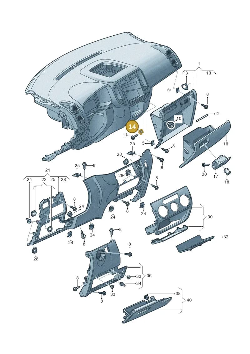 5M2858309 — Volkswagen Golf Plus (2011-2014) diagram 459857200, position 14