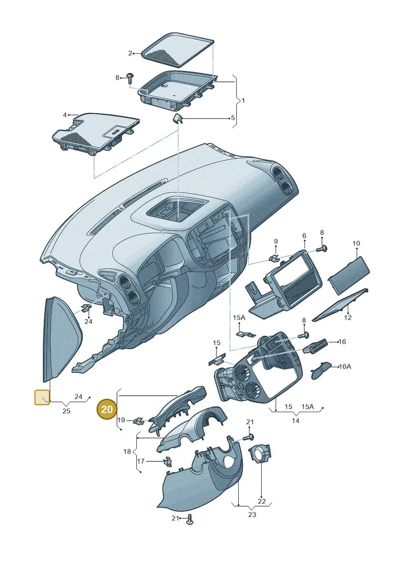 5M2858349C81U — Volkswagen Golf Plus (2011-2014) diagram 459857100, position 20