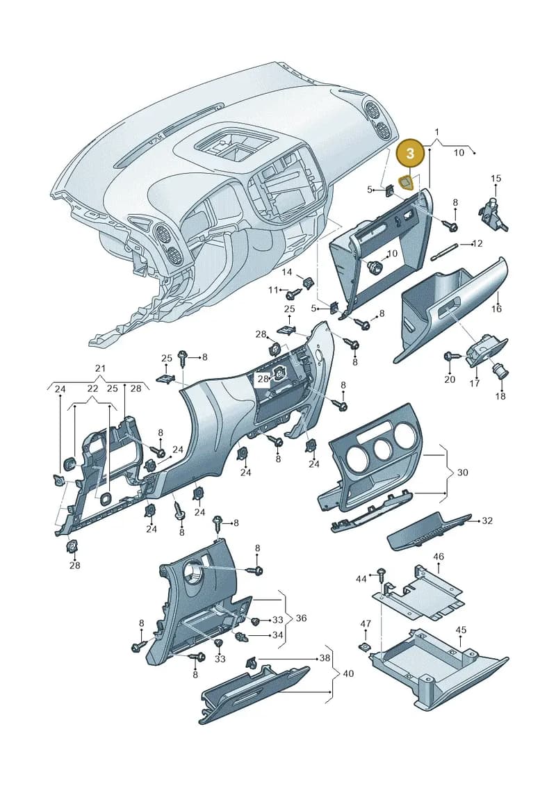 5M2858543 — Volkswagen Tiguan (2011-2018) diagram 634857200, position 3