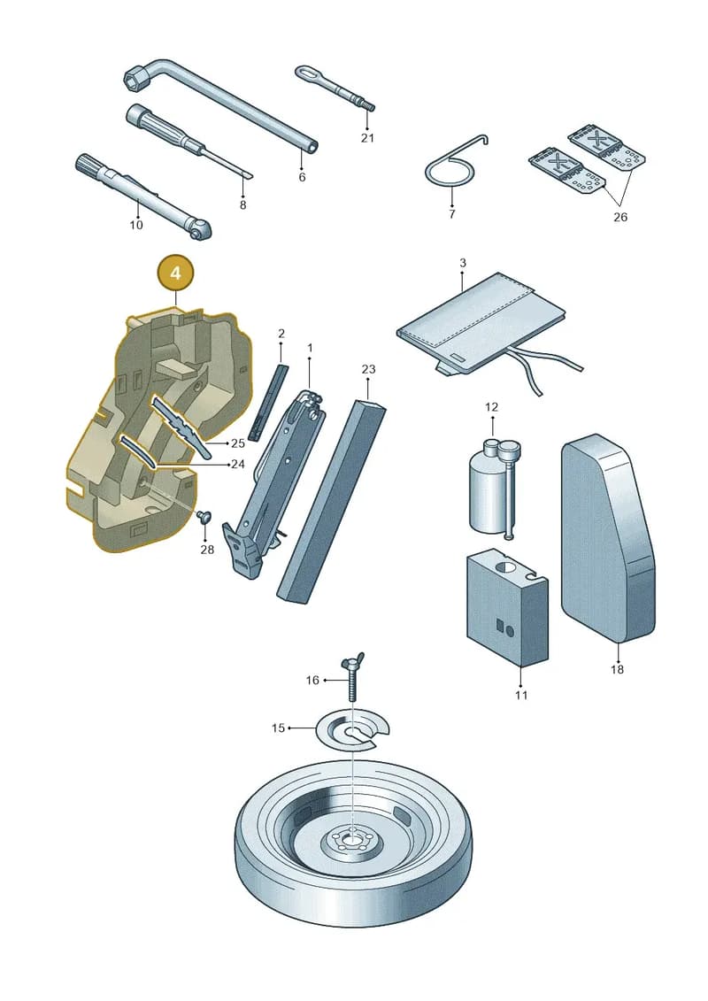 5N0012115C — Volkswagen Tiguan (2011-2018) diagram 634012000, position 4