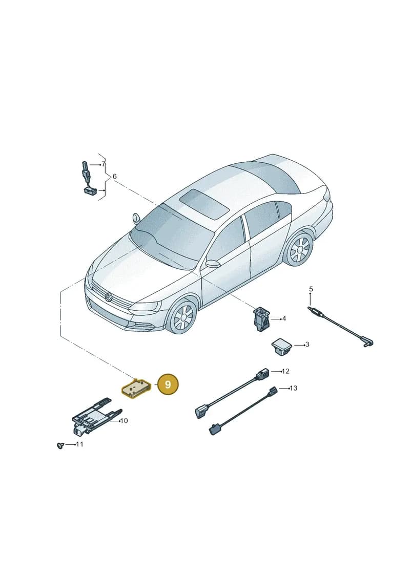 5N0035342G — Volkswagen Jetta (2014-2018) diagram 854035078, position 9