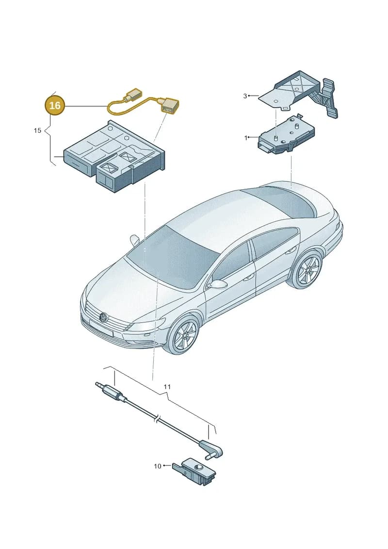 5N0035554C — Volkswagen Passat CC (2011-2016) diagram 737035780, position 16+21