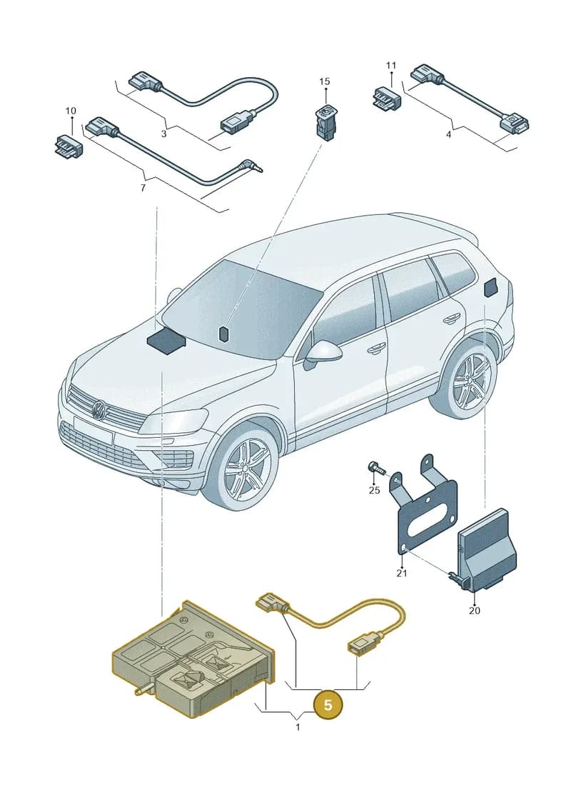 5N0035554C — Volkswagen Touareg (2014-2018) diagram 787035780, position 5