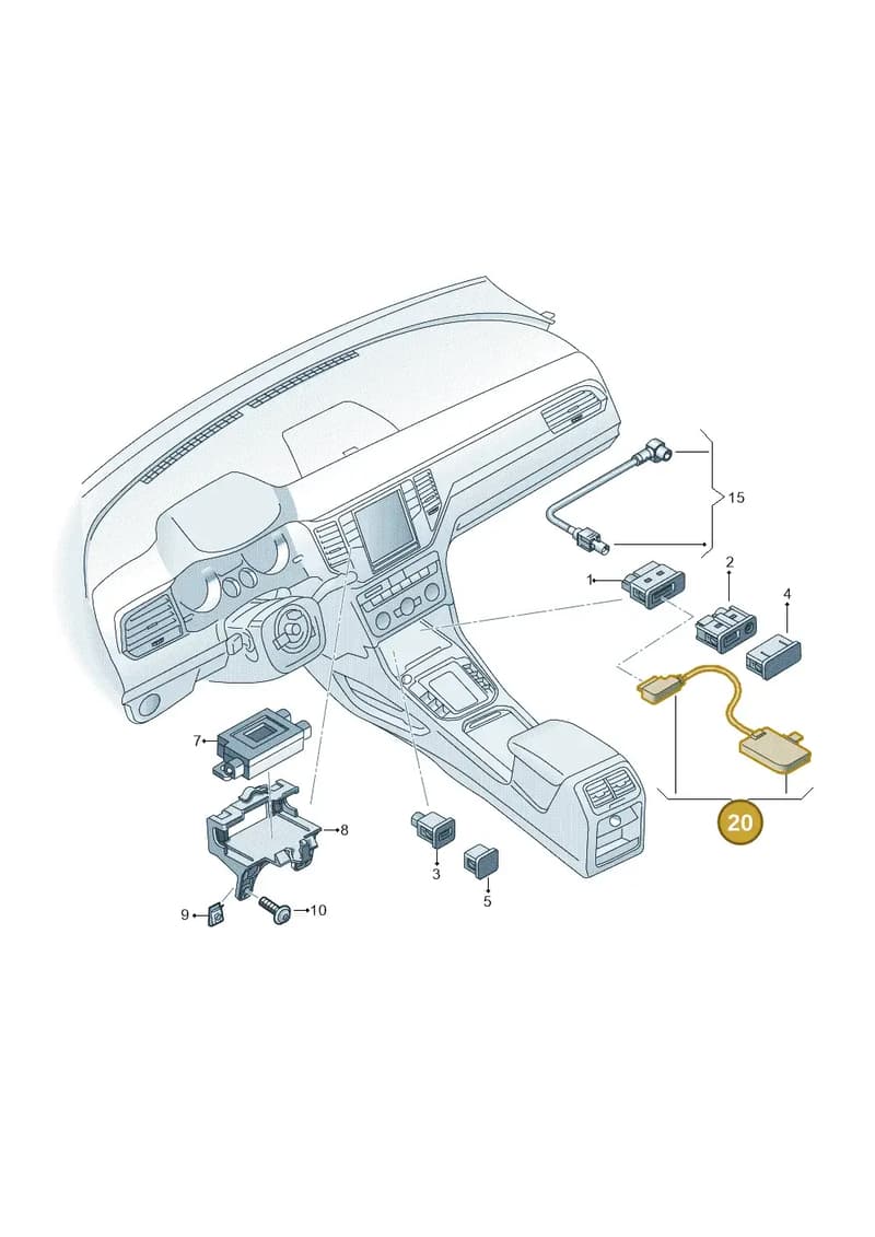 5N0035554C — Volkswagen Golf Sportsvan (2014-2020) diagram 780035780, position 20