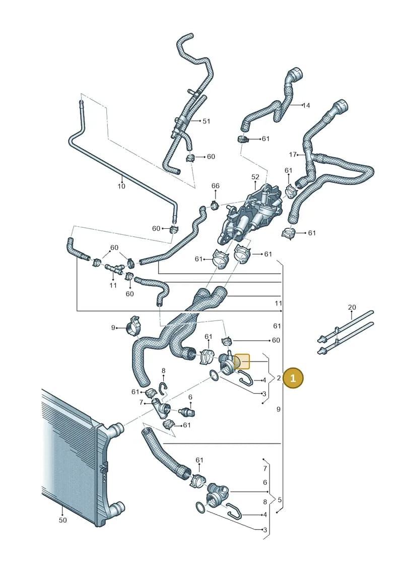 5N0121049S — Volkswagen Tiguan (2011-2018) diagram 719121100, position 1